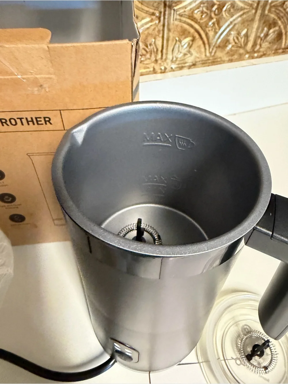 Electric Milk Frother - Matte Black 4 in 1